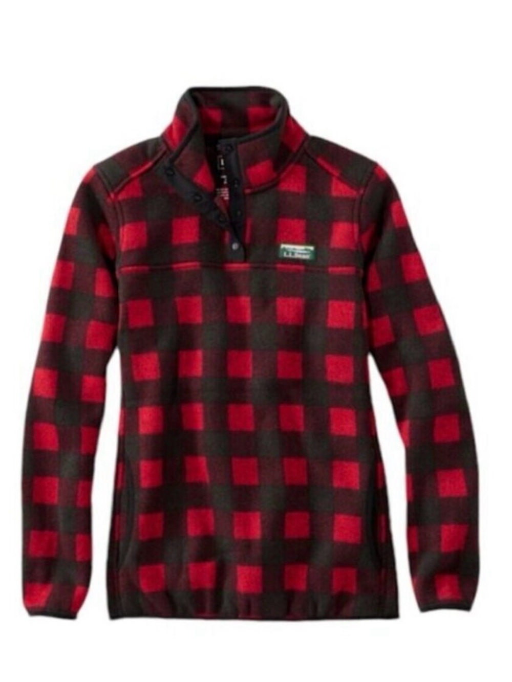 NWT L.L. Bean Buffalo Check Sweater Pullover Fleece